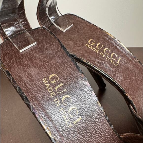 Gucci by Tom Ford Vintage Python Ankle Strap Heels - Size 7.5 - Picture 7 of 8